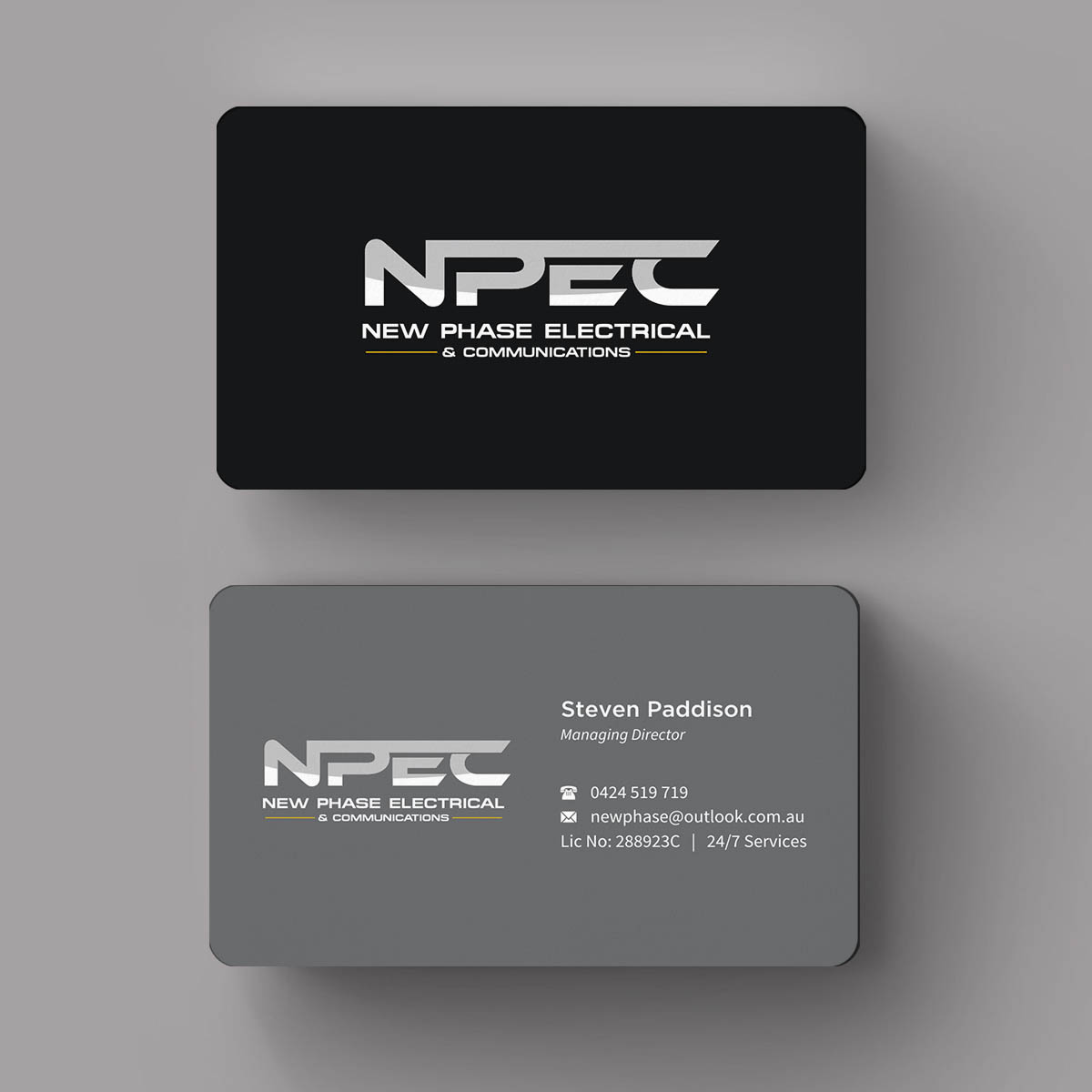 Business Card Design by INDIAN_Ashok for New Phase Electrical & Communications | Design #8437517