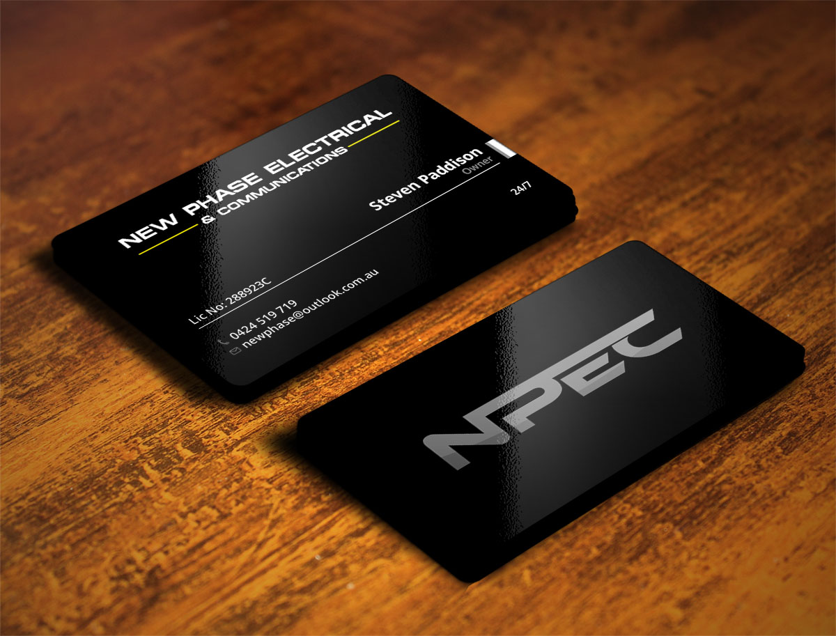Business Card Design by Verified artistry for New Phase Electrical & Communications | Design #8431363