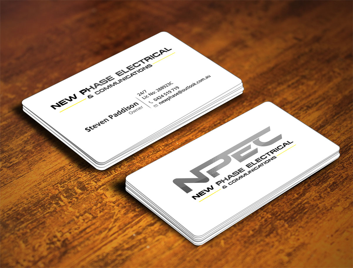Business Card Design by Verified artistry for New Phase Electrical & Communications | Design #8431373