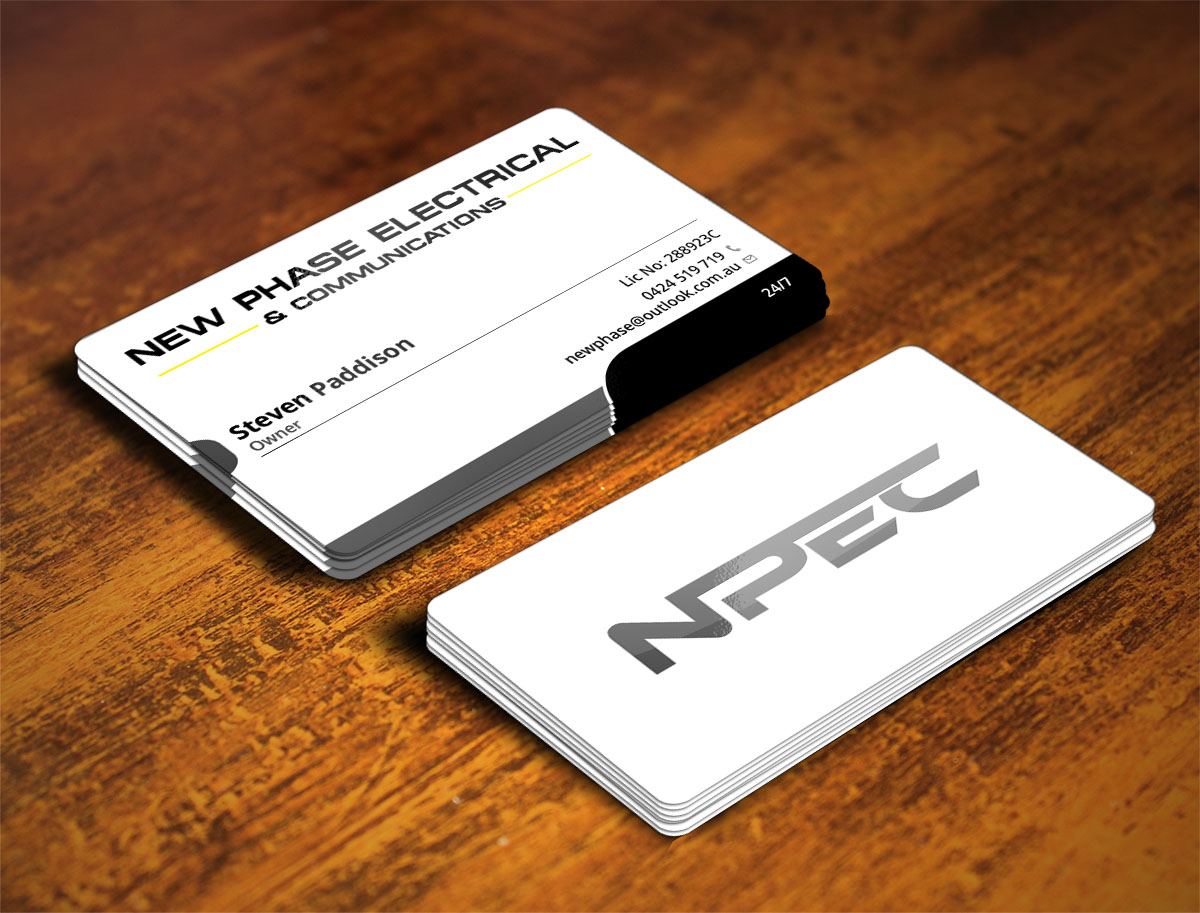 Business Card Design by Verified artistry for New Phase Electrical & Communications | Design #8431377