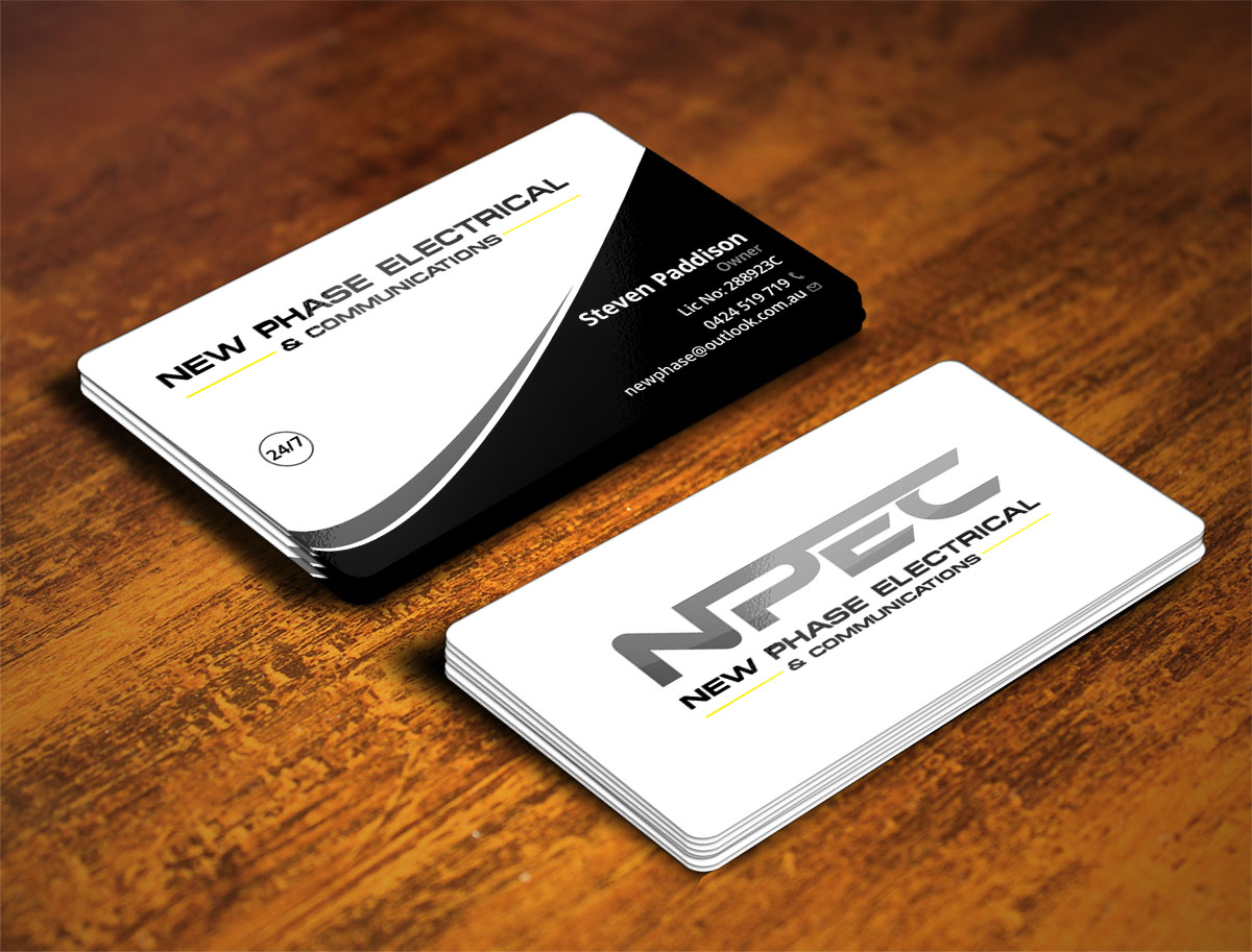 Business Card Design by Verified artistry for New Phase Electrical & Communications | Design #8431384