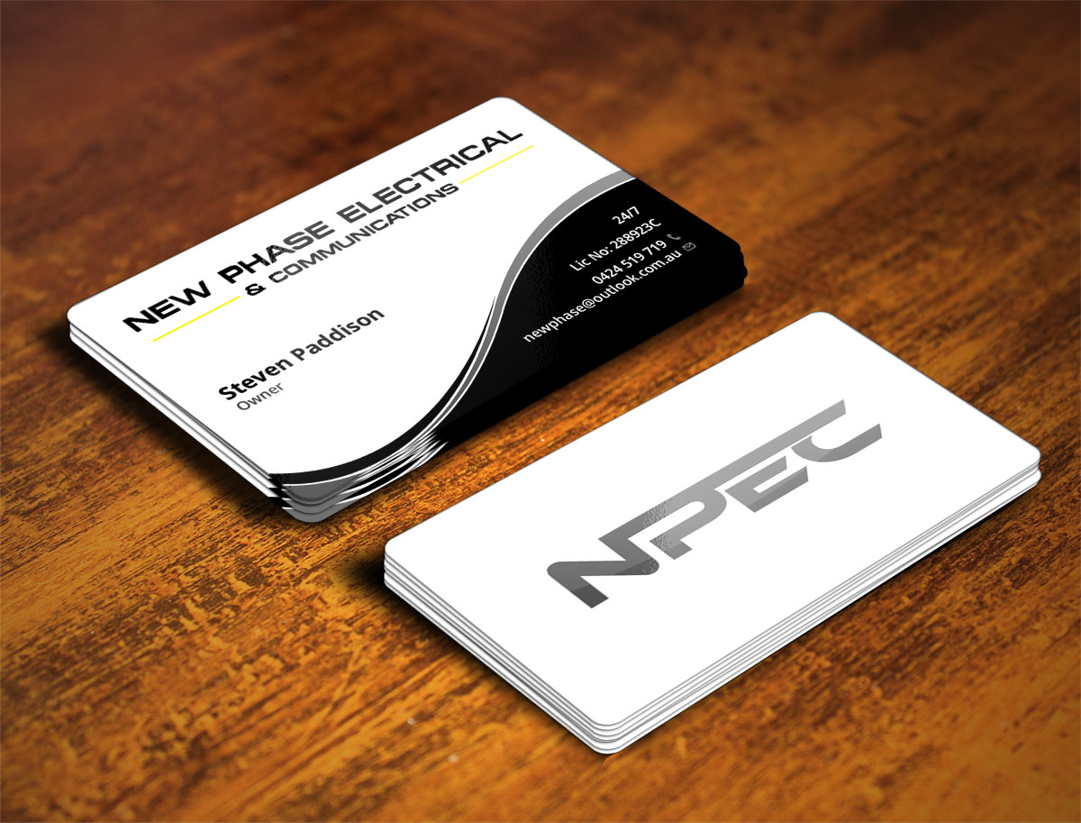 Business Card Design by Verified artistry for New Phase Electrical & Communications | Design #8431390