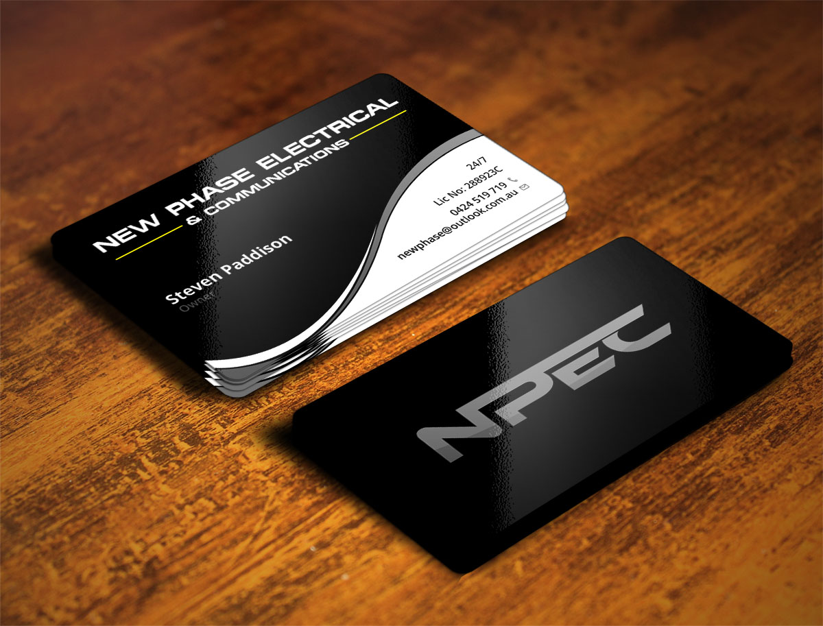 Business Card Design by Verified artistry for New Phase Electrical & Communications | Design #8431391