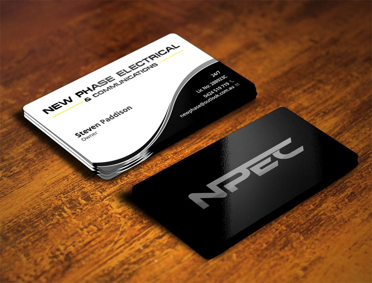 Business Card Design by Verified artistry for New Phase Electrical & Communications | Design #8431393