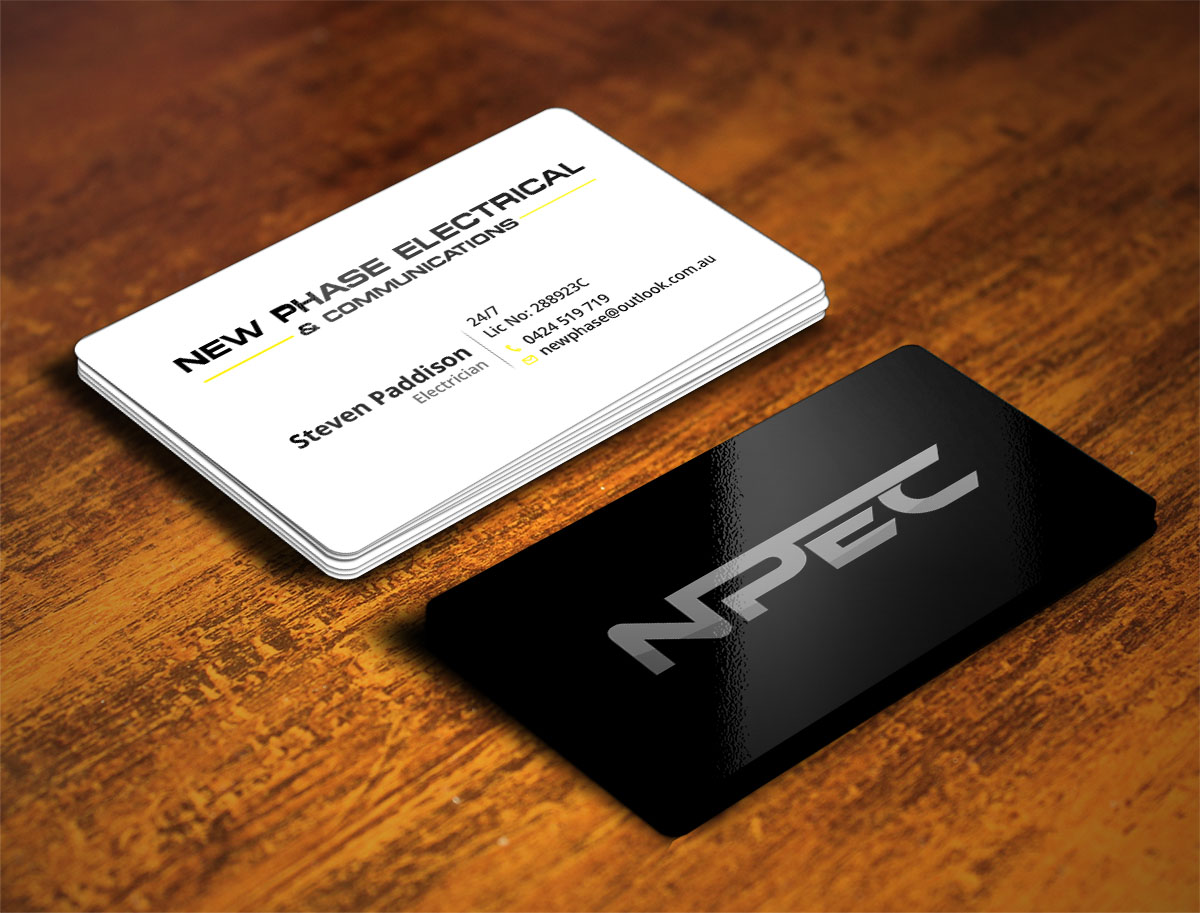 Business Card Design by Verified artistry for New Phase Electrical & Communications | Design #8436675