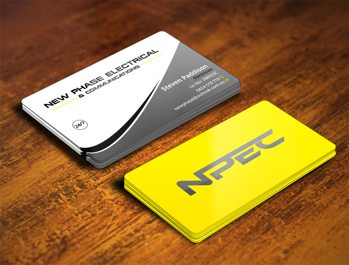 Business Card Design by Verified artistry for New Phase Electrical & Communications | Design #8436682