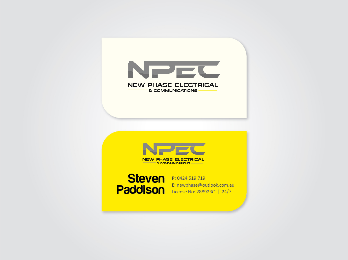 Business Card Design by cherylho for New Phase Electrical & Communications | Design #8429573