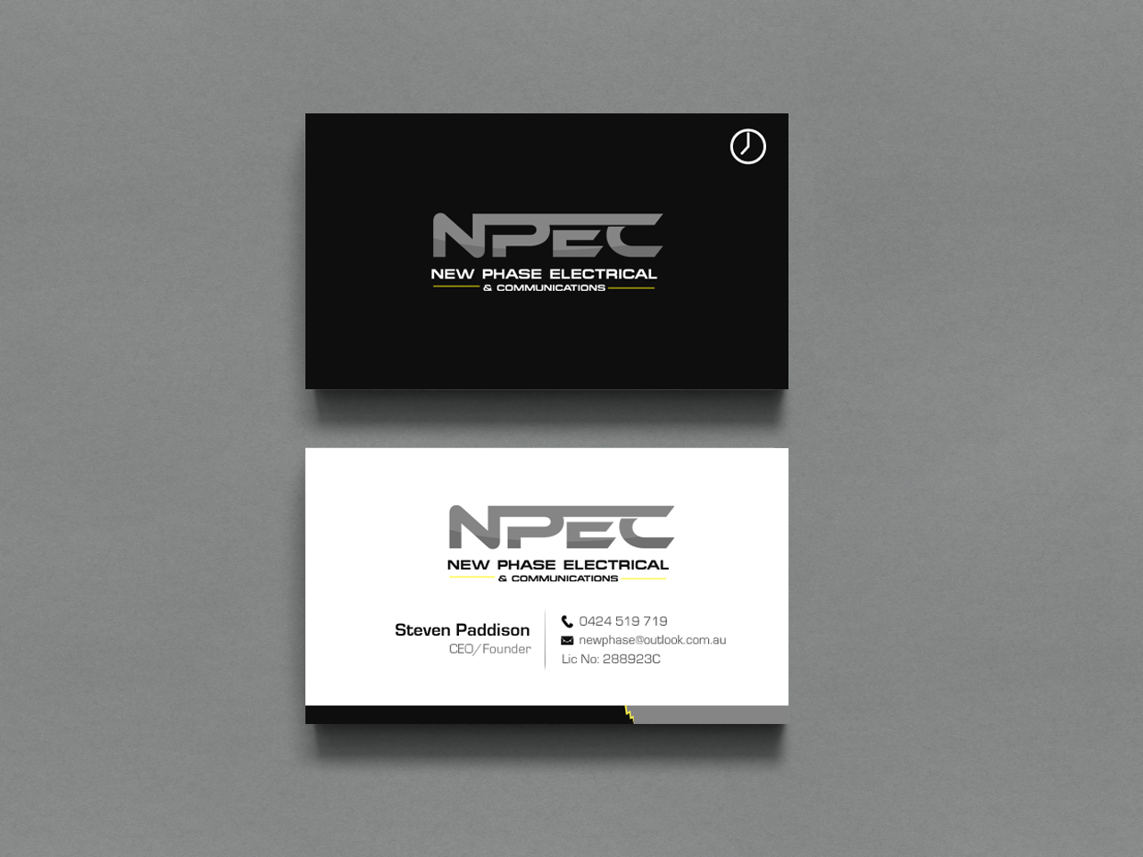 Business Card Design by chandrayaan.creative for New Phase Electrical & Communications | Design #8432633