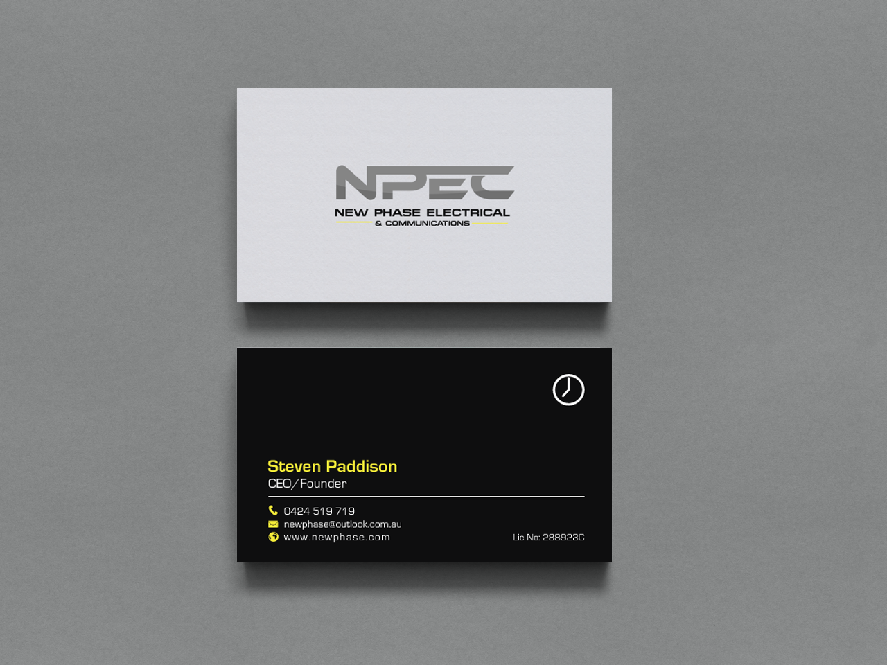 Business Card Design by chandrayaan.creative for New Phase Electrical & Communications | Design #8432638