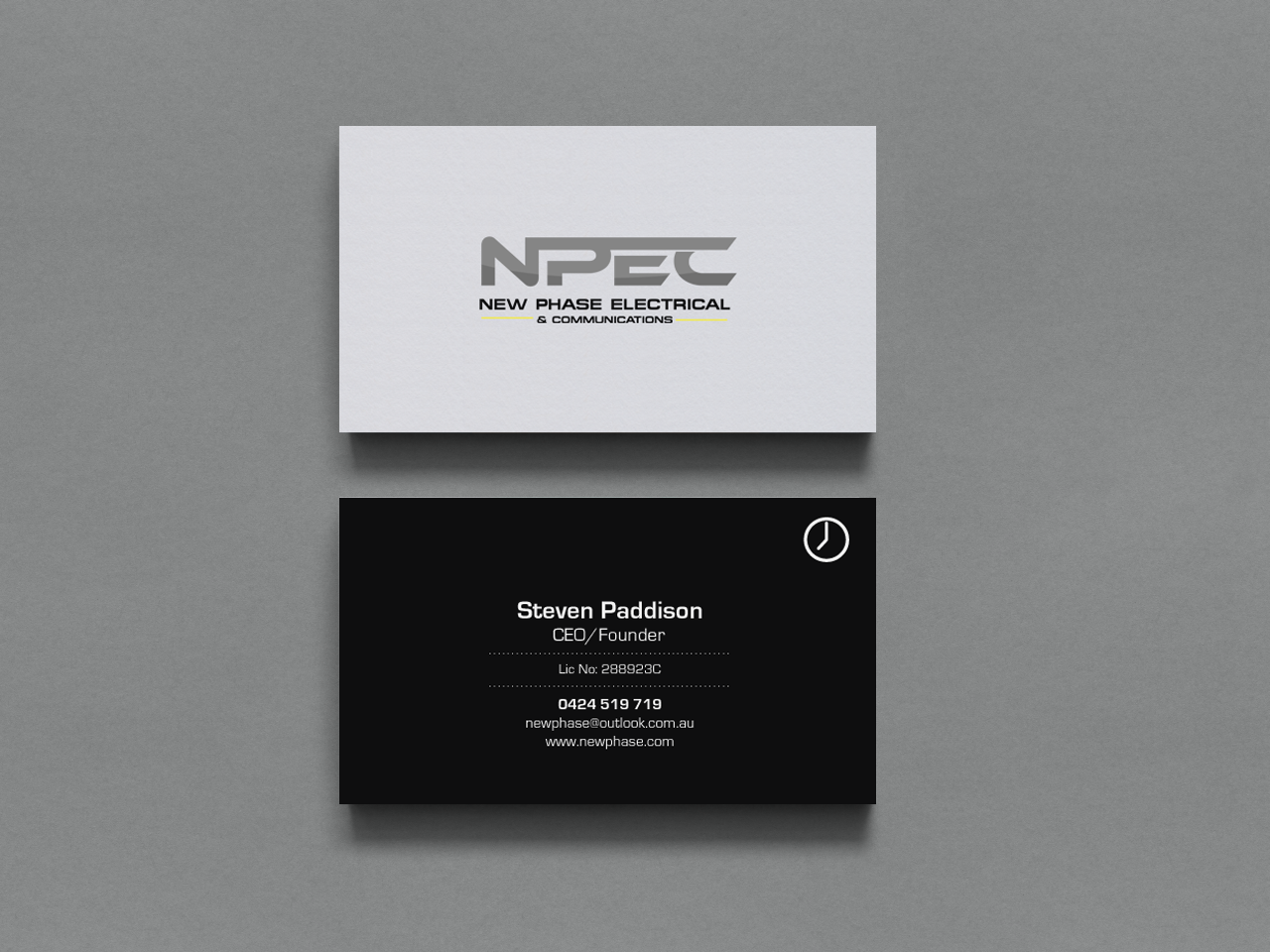 Business Card Design by chandrayaan.creative for New Phase Electrical & Communications | Design #8432642