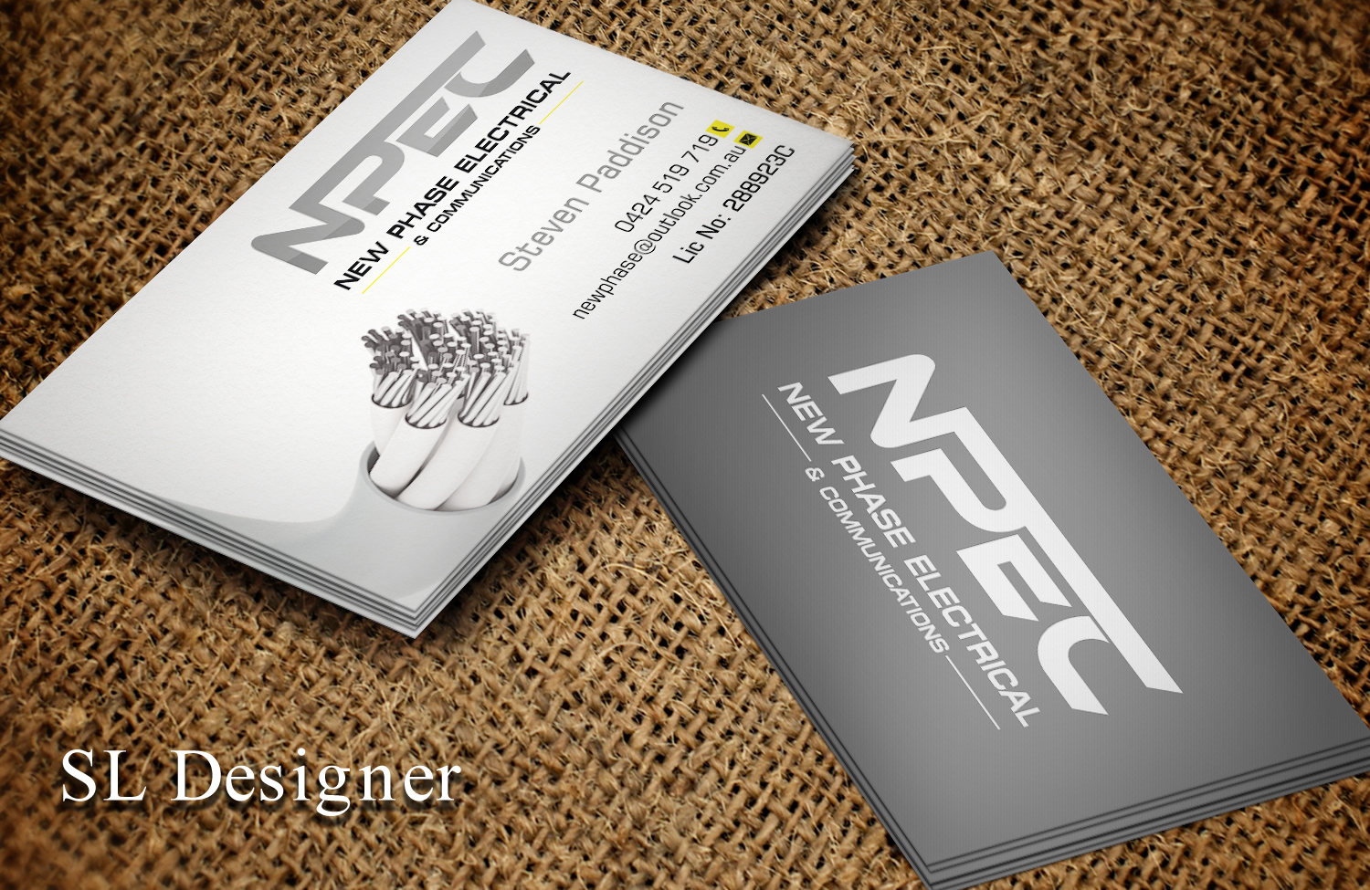Diseño de Tarjeta de Presentación por SL Designer para New Phase Electrical & Communications | Diseño #8432909