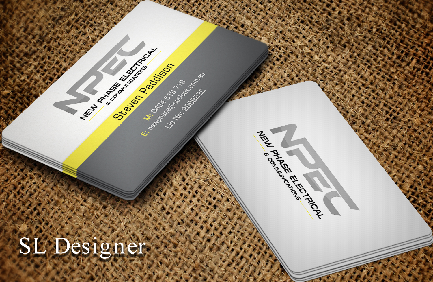 Business Card Design by SL Designer for New Phase Electrical & Communications | Design #8432913