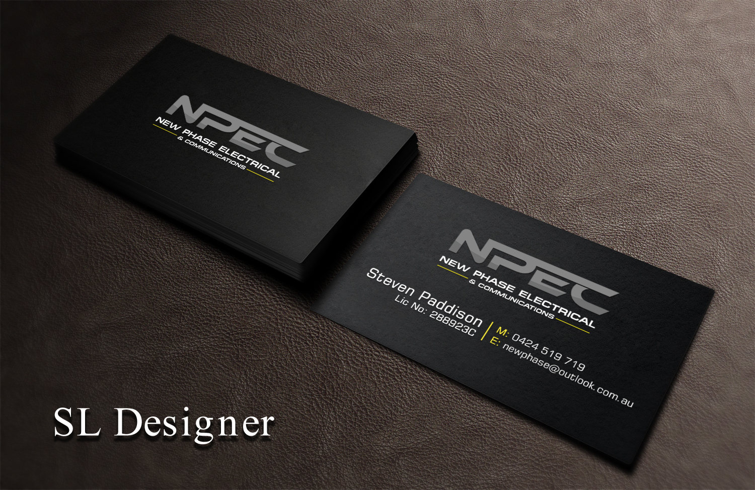 Business Card Design by SL Designer for New Phase Electrical & Communications | Design #8433086