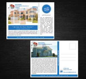Postcard Design by dayzign for Discovery Home Inspection Services, LLC | Design #7930029