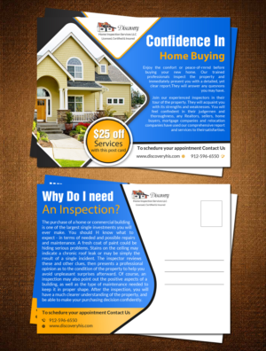 Postcard Design by debdesign for Discovery Home Inspection Services, LLC | Design: #7896561
