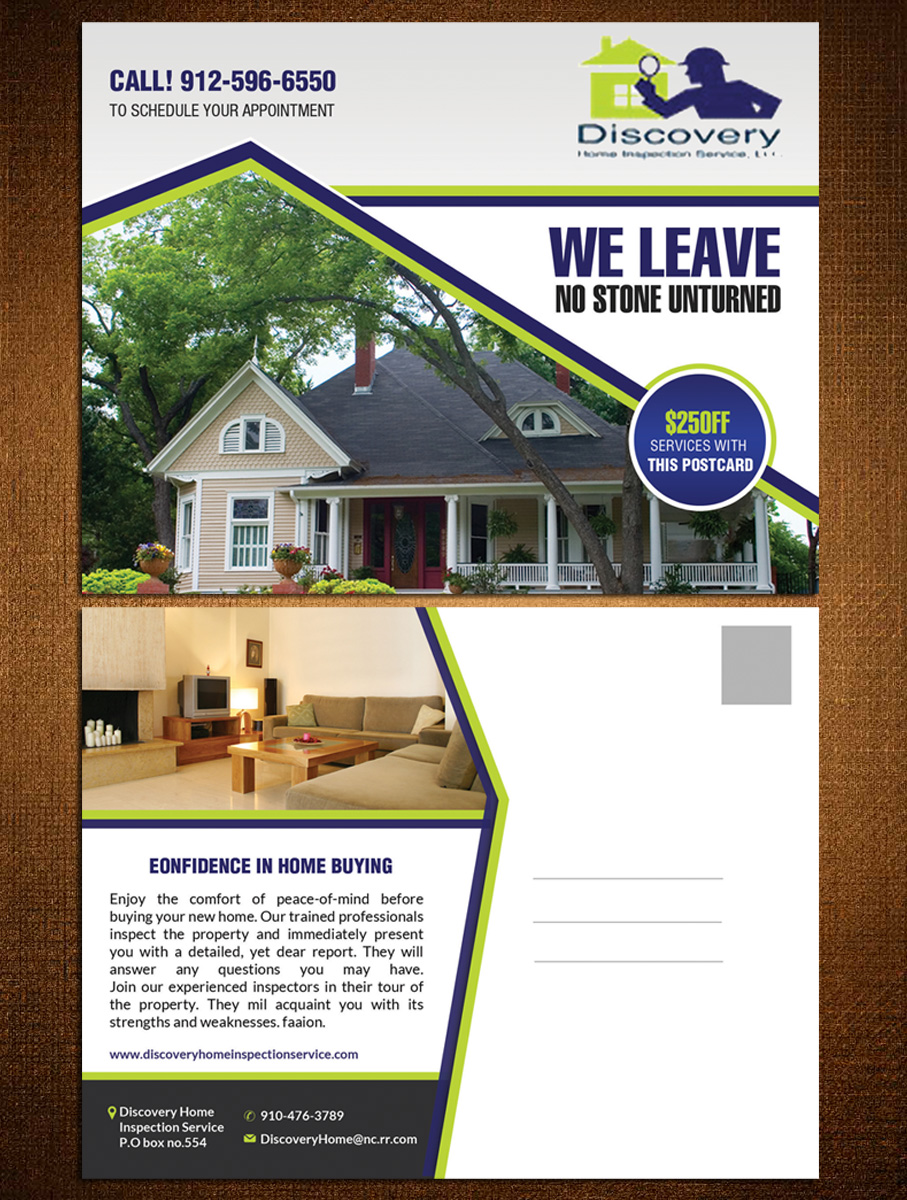 Postcard Design by creative.bugs for Discovery Home Inspection Services, LLC | Design #7884602