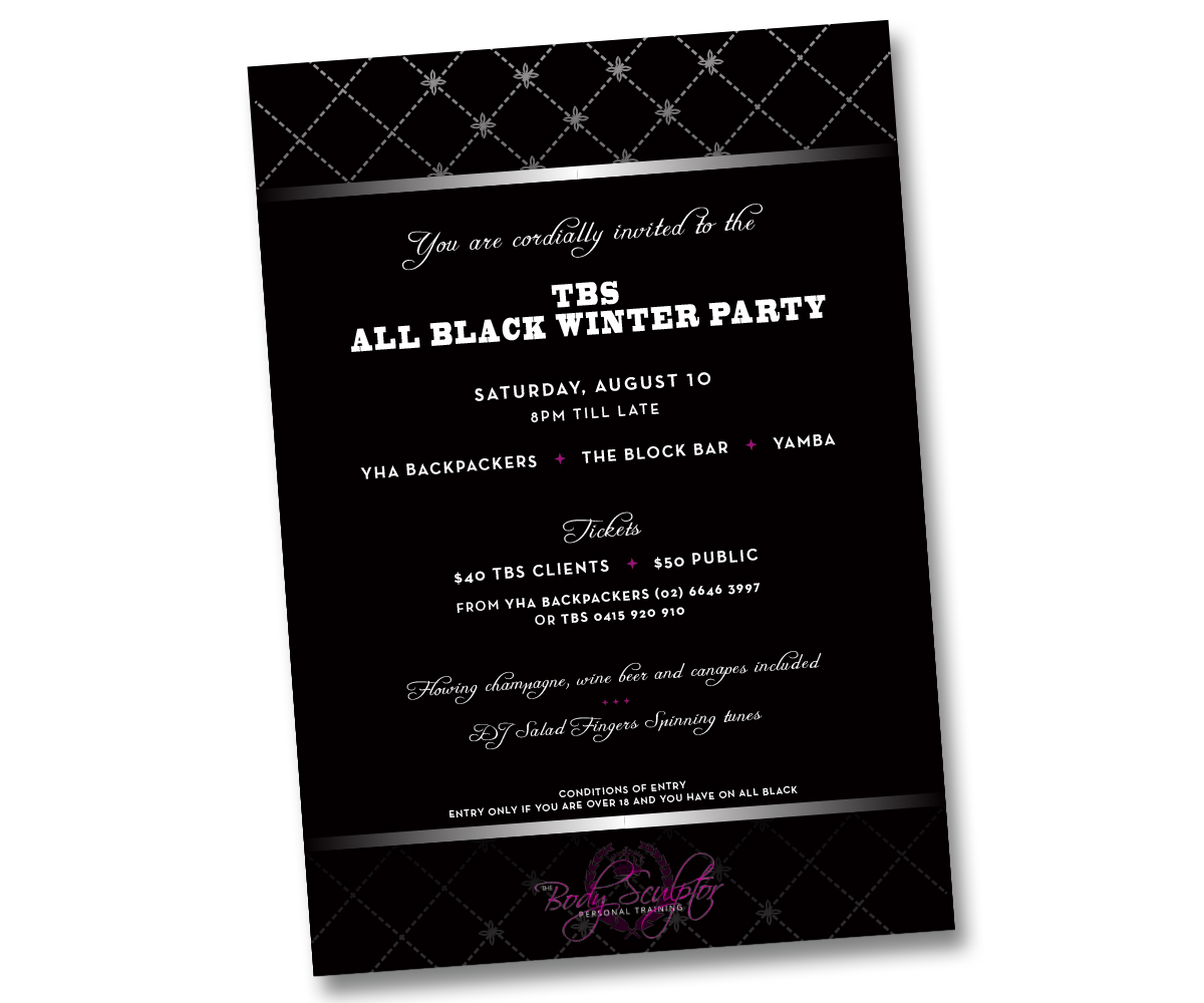 Invitation Design by DG | Graphic Design for The Body Sculptor | Design #1962943