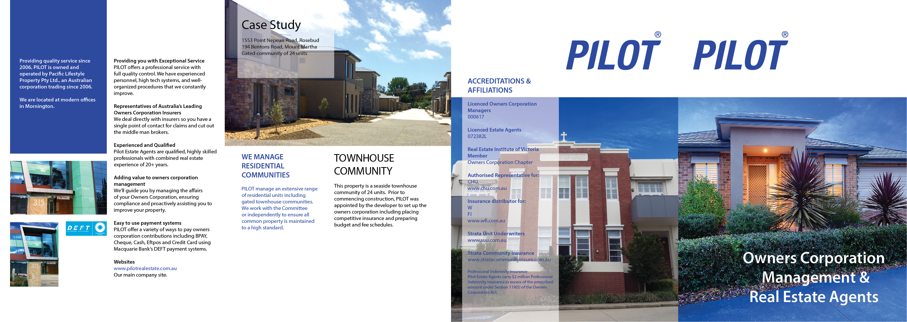 modern bold property management brochure design for pacific