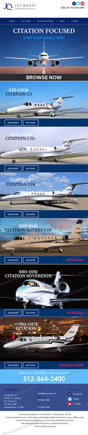Multiple Airplane Listing Design for email blast | Email Marketing Design by Expert Designer