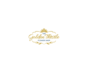 The Golden Thistle Flower Shop | Logo Design by T. Woof