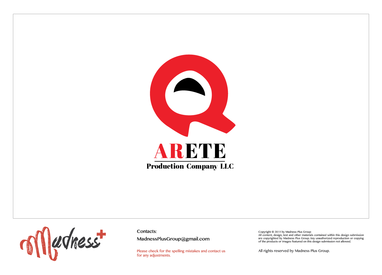 Logo-Design von MadnessPlusGroup für Arete Production Company LLC | Design #7921811