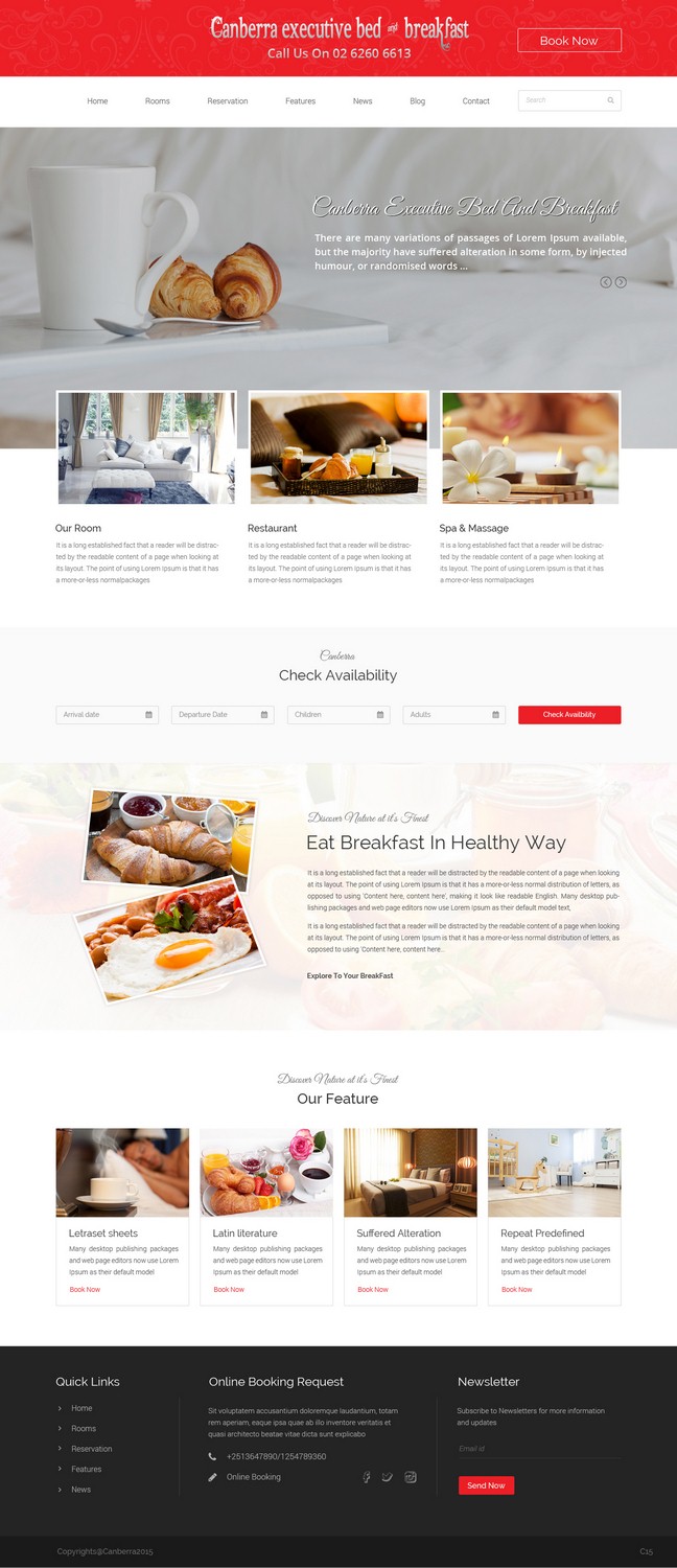 Diseño Web por pb para Canberra Short Term & Holiday Accommodation | Diseño #7898082