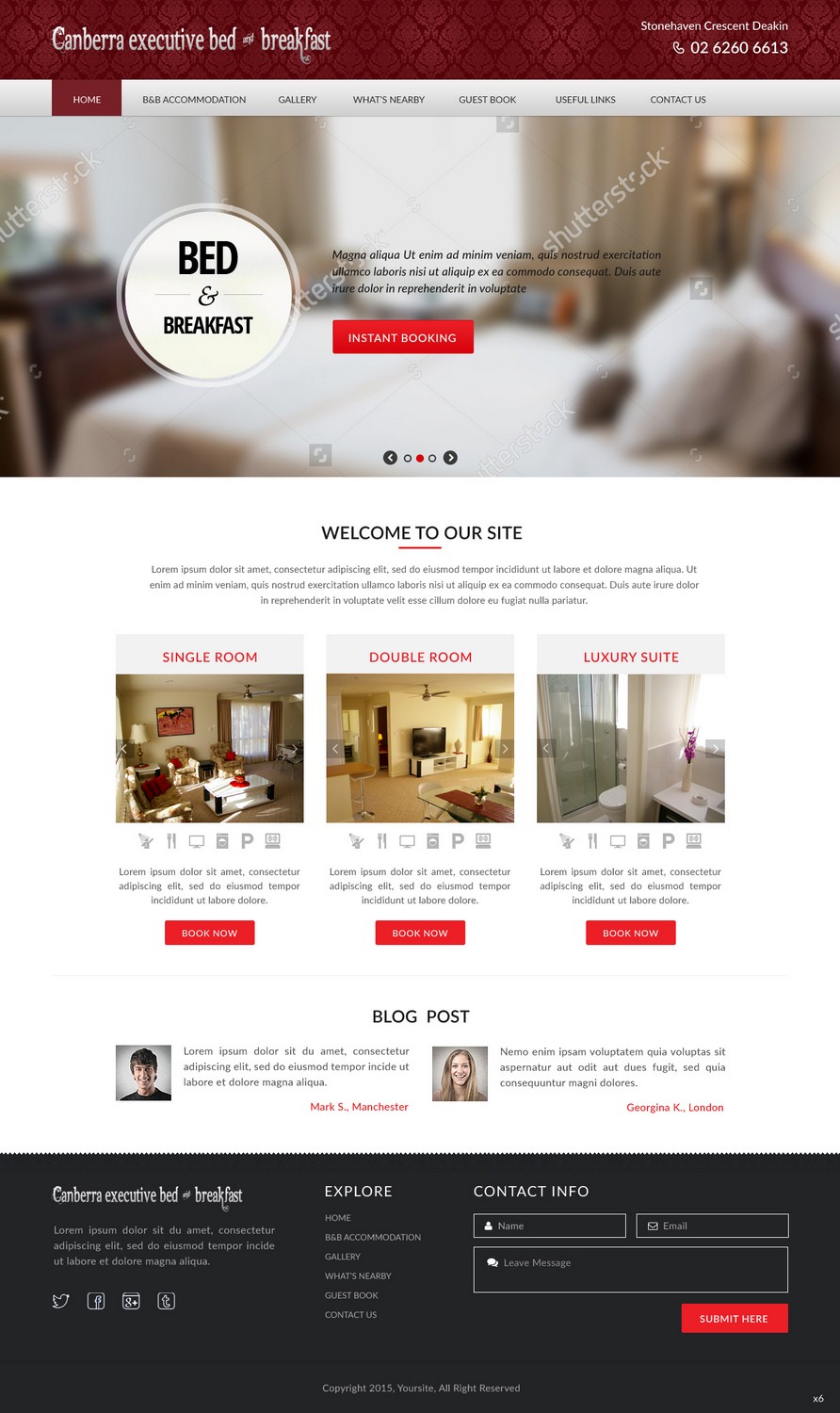 Web Design by pb for Canberra Short Term & Holiday Accommodation | Design #7920850