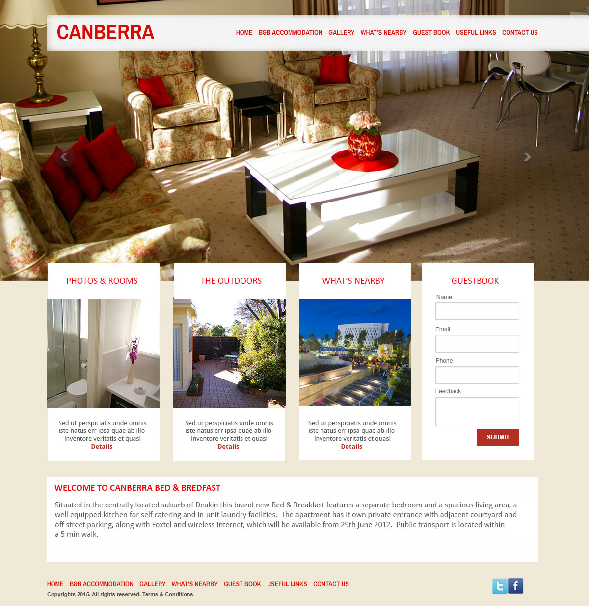 Web Design by studiyo3 for Canberra Short Term & Holiday Accommodation | Design #8161758