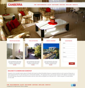 Web Design by studiyo3 for Canberra Short Term & Holiday Accommodation | Design: #8161758