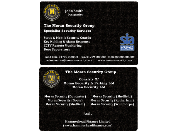 Business Card Design by inspiredart for Moran Security Ltd | Design #395700