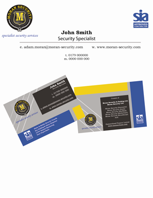 Design de Carte de Visite par KMBHS Designs pour Moran Security Ltd | Design #397695