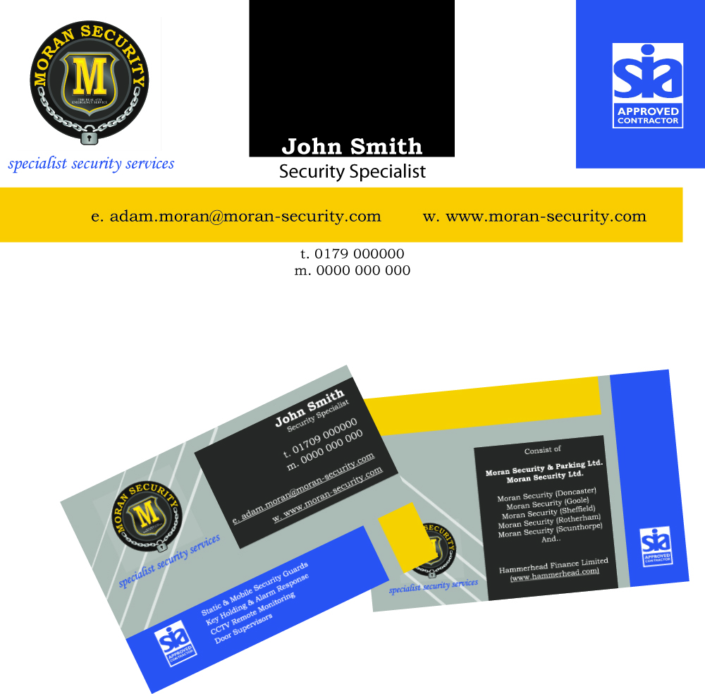 Design de Carte de Visite par KMBHS Designs pour Moran Security Ltd | Design #398203