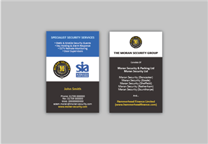 Design de Carte de Visite par Darina Stoianova pour Moran Security Ltd | Design : #396429
