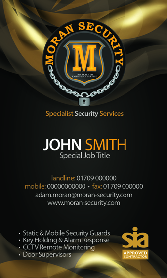 Design de Carte de Visite par AngstyG pour Moran Security Ltd | Design : #397458