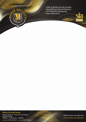 Design de Carte de Visite par AngstyG pour Moran Security Ltd | Design #425555
