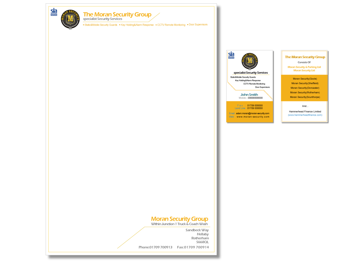 Business Card Design by Gen for Moran Security Ltd | Design #403711