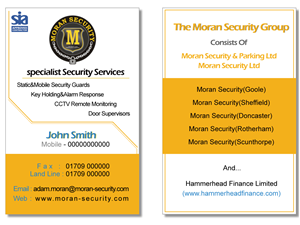 Design de Carte de Visite par Gen pour Moran Security Ltd | Design : #403973