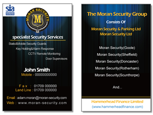 Design de Carte de Visite par Gen pour Moran Security Ltd | Design : #404023