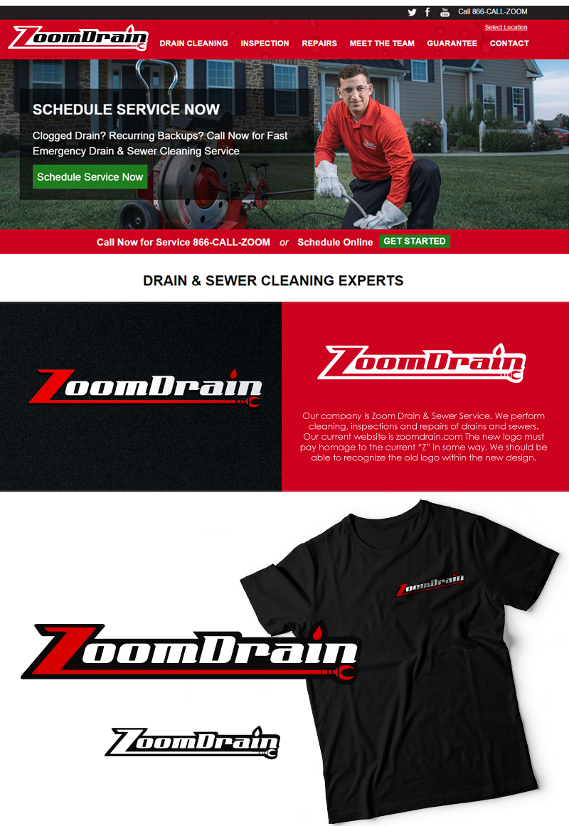 Logo-Design von BehindSymbols für Zoom Drain & Sewer Service | Design #7916164