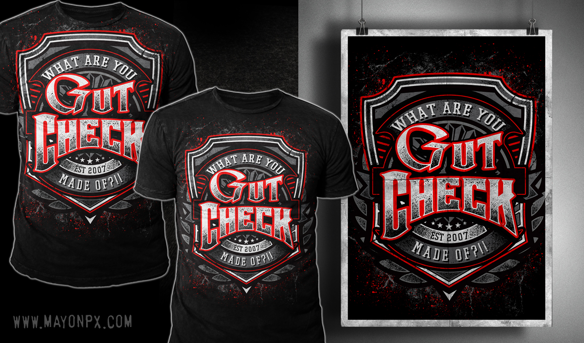 T-shirt Design by Mayonpx for Gut Check | Design #8385089