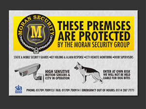 600cm x 400cm Security Warning Sign | Design de Poster par Voltage Gated