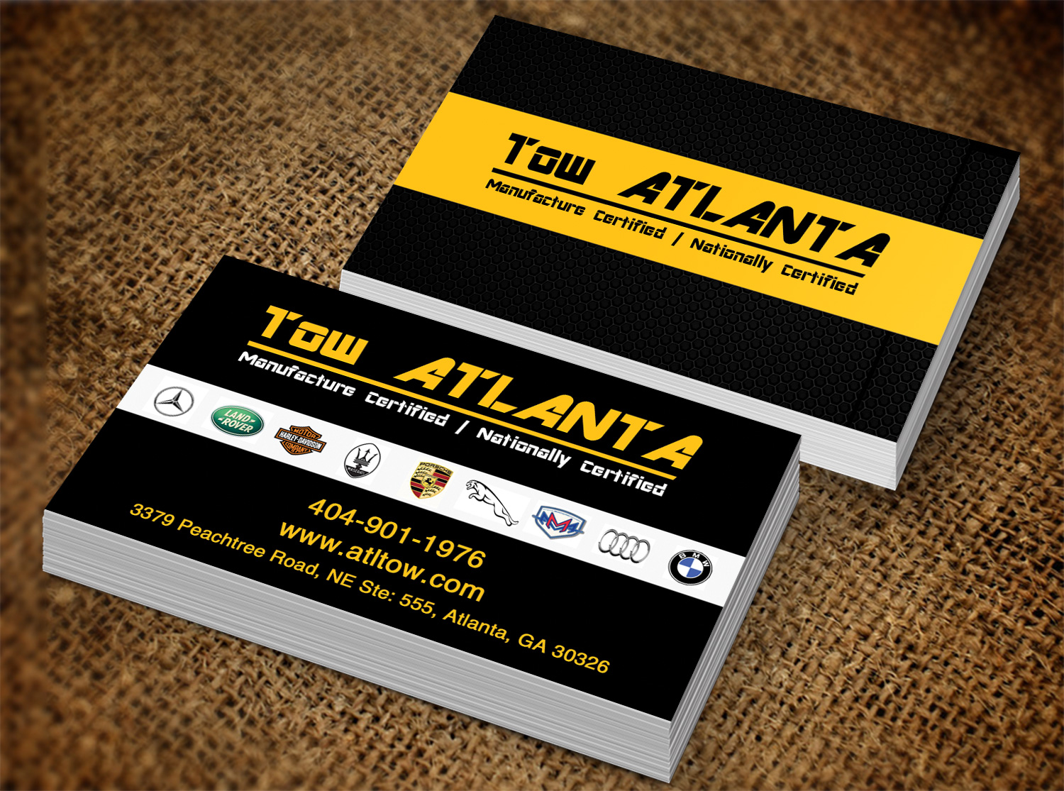 Business Card Design by Lanka Ama for Tow Atlanta | Design #7924272
