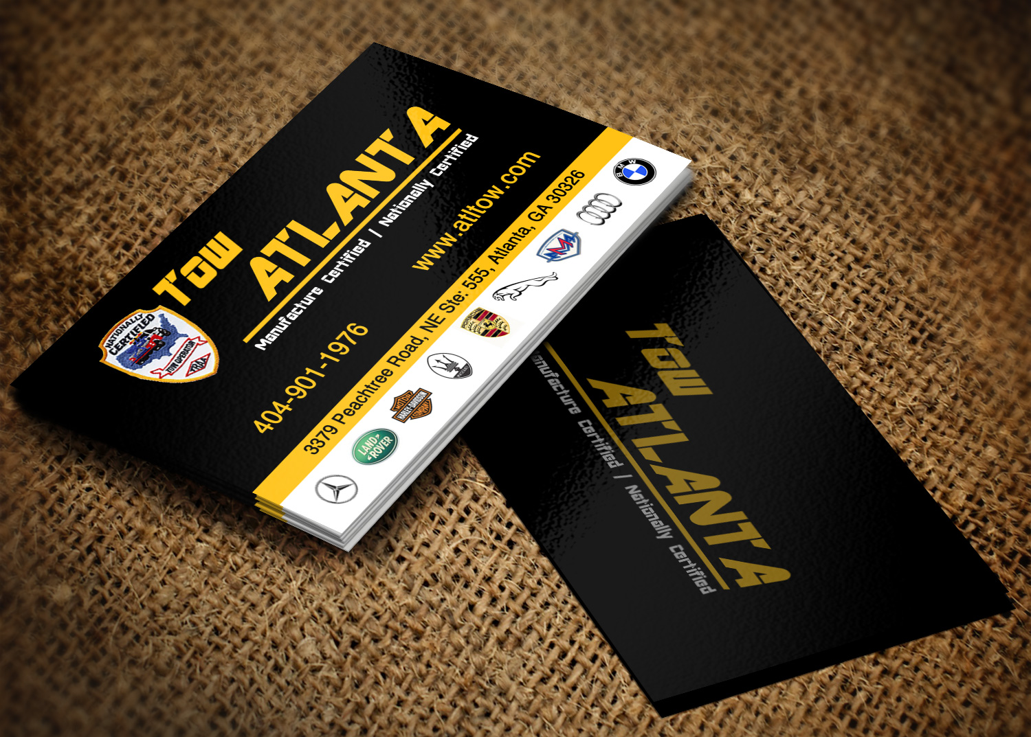 Business Card Design by Lanka Ama for Tow Atlanta | Design #7924273