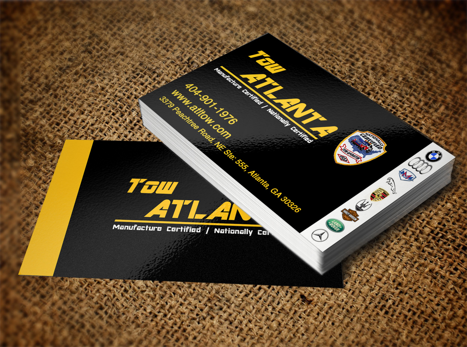 Business Card Design by Lanka Ama for Tow Atlanta | Design #7924274