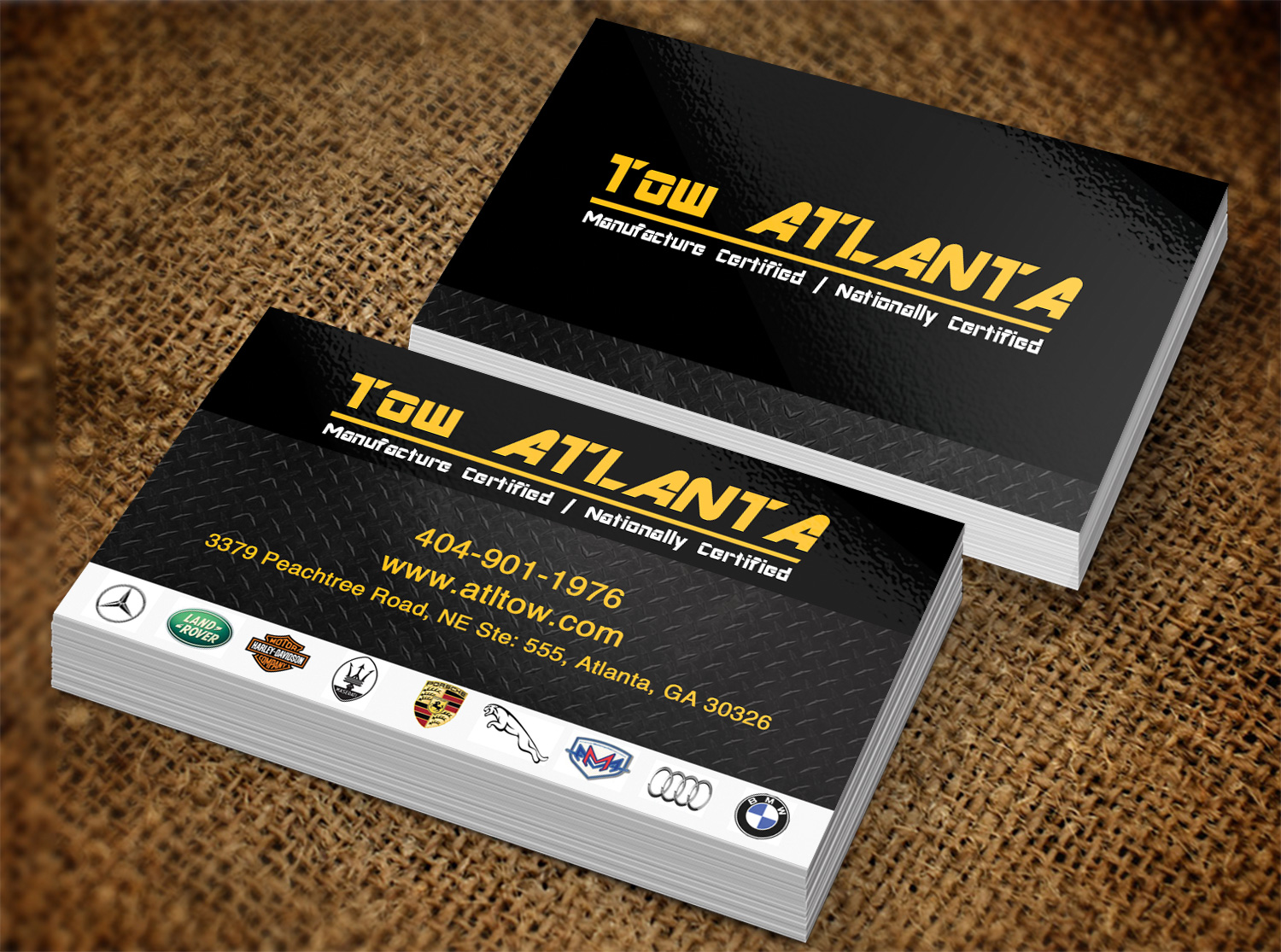 Business Card Design by Lanka Ama for Tow Atlanta | Design #7924277