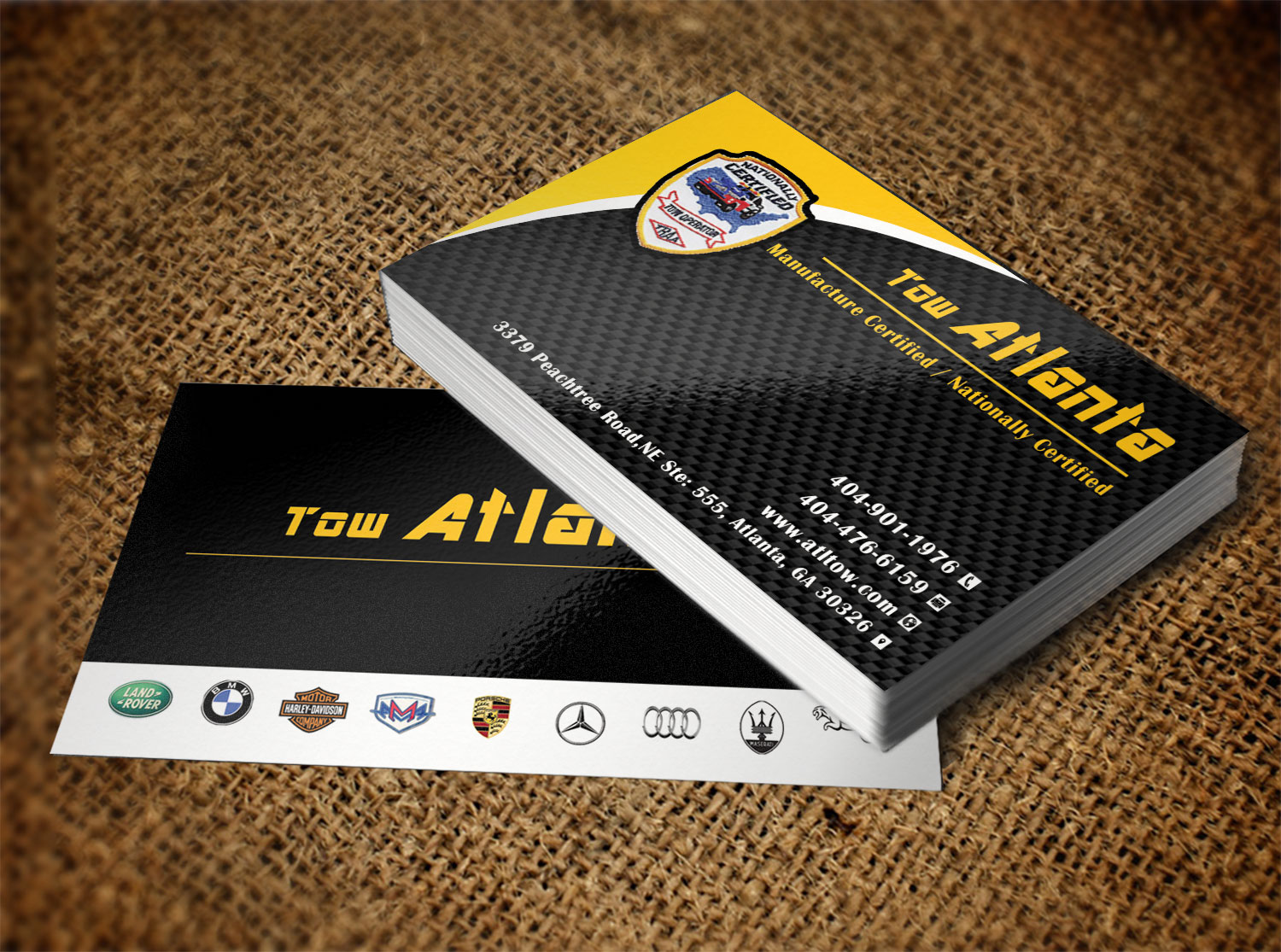 Business Card Design by Lanka Ama for Tow Atlanta | Design #7924284