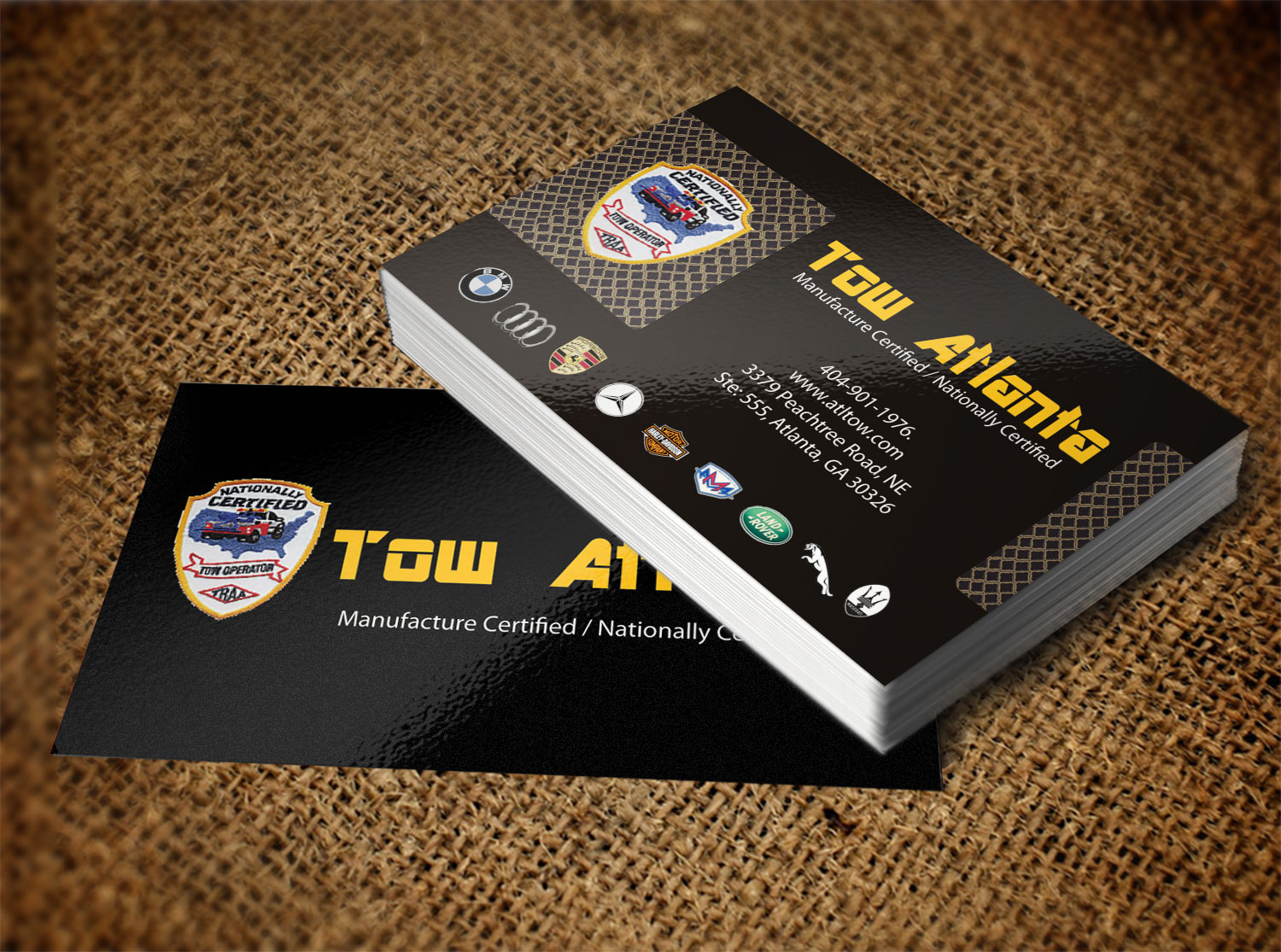 Business Card Design by Lanka Ama for Tow Atlanta | Design #7924289