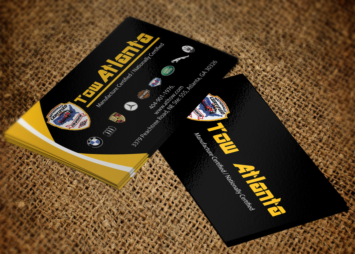 Business Card Design by Lanka Ama for Tow Atlanta | Design #7924292