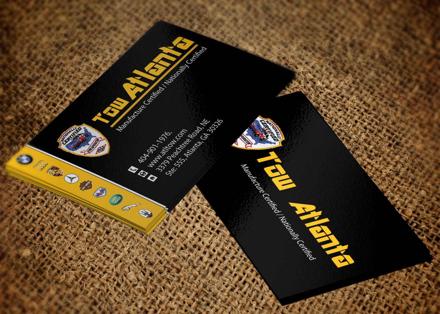 Business Card Design by Lanka Ama for Tow Atlanta | Design #7924293