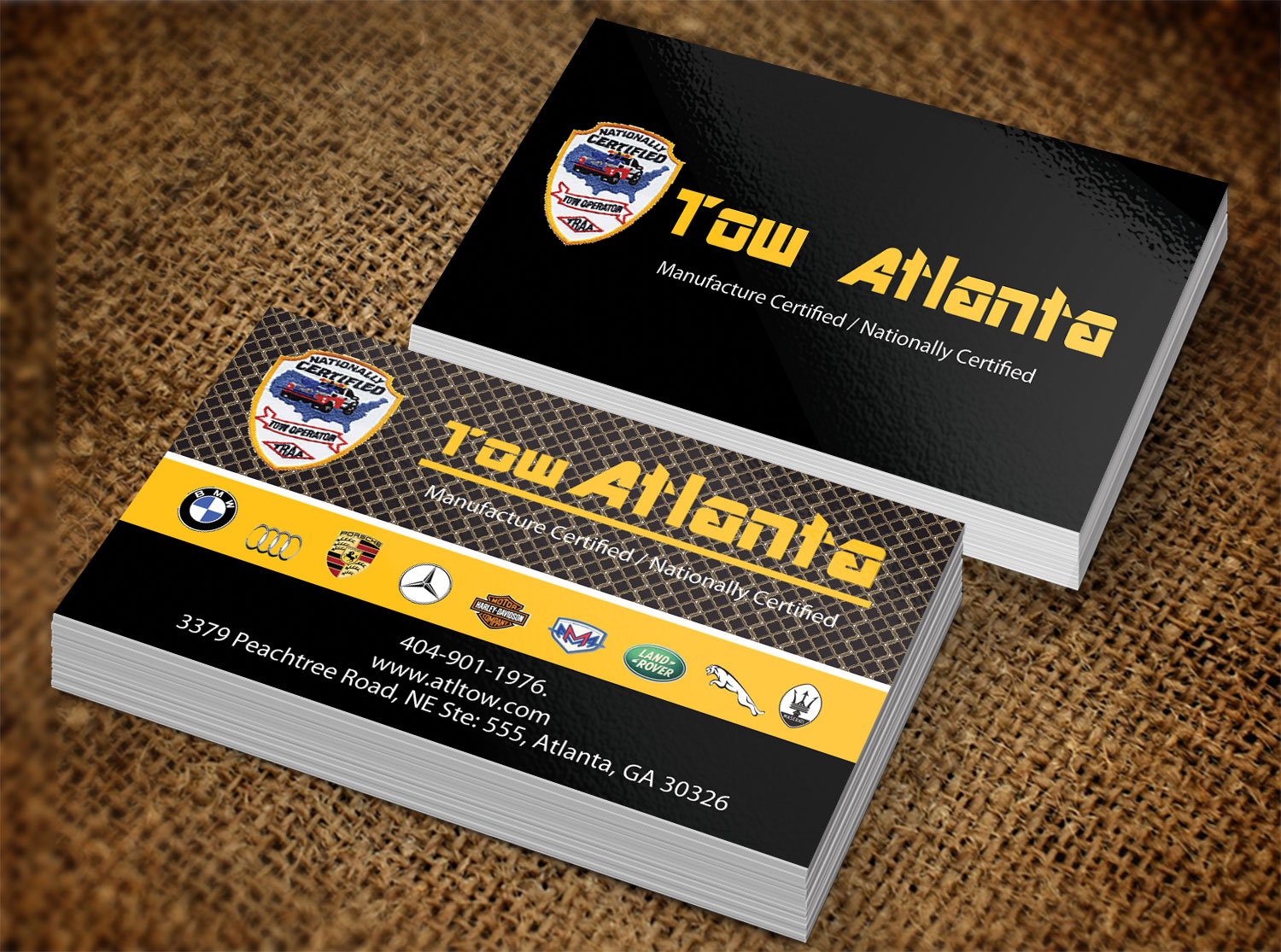 Business Card Design by Lanka Ama for Tow Atlanta | Design #7924294